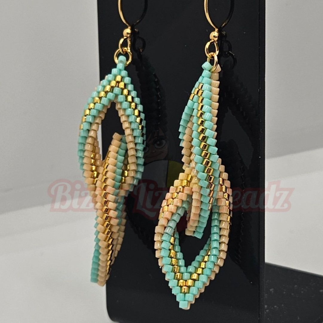Pastel - Double Mini Peyote - Turquoise/Orange
